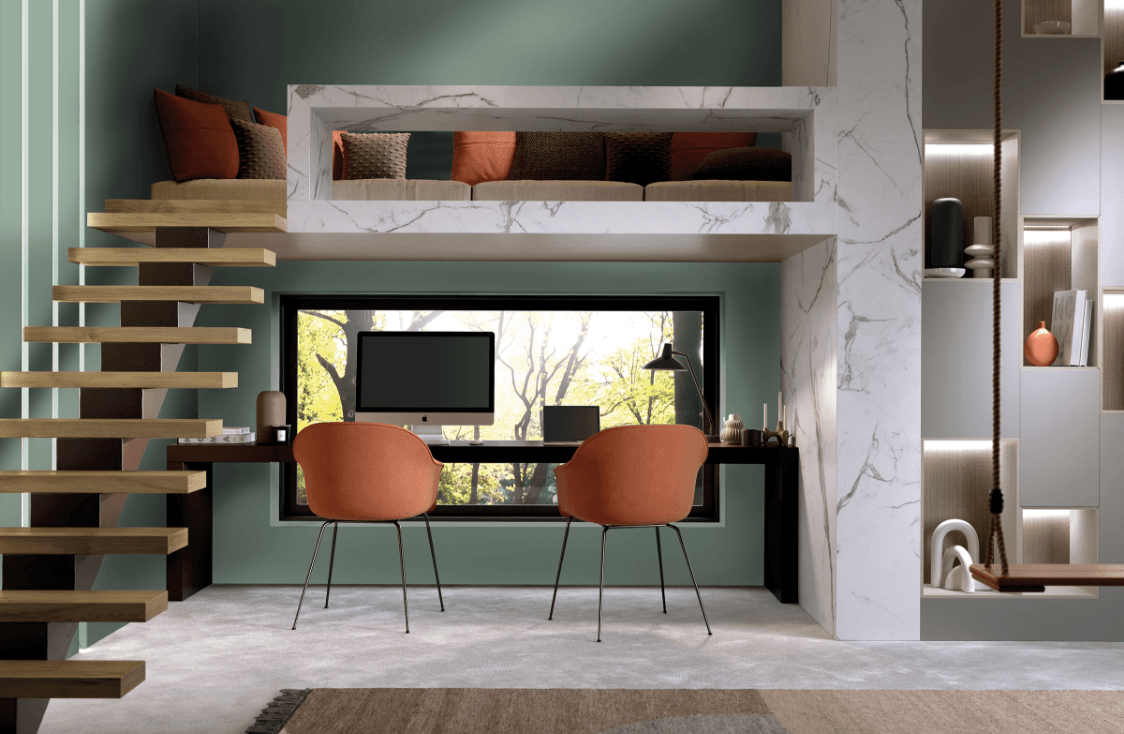 Home office interior with Kronodesign